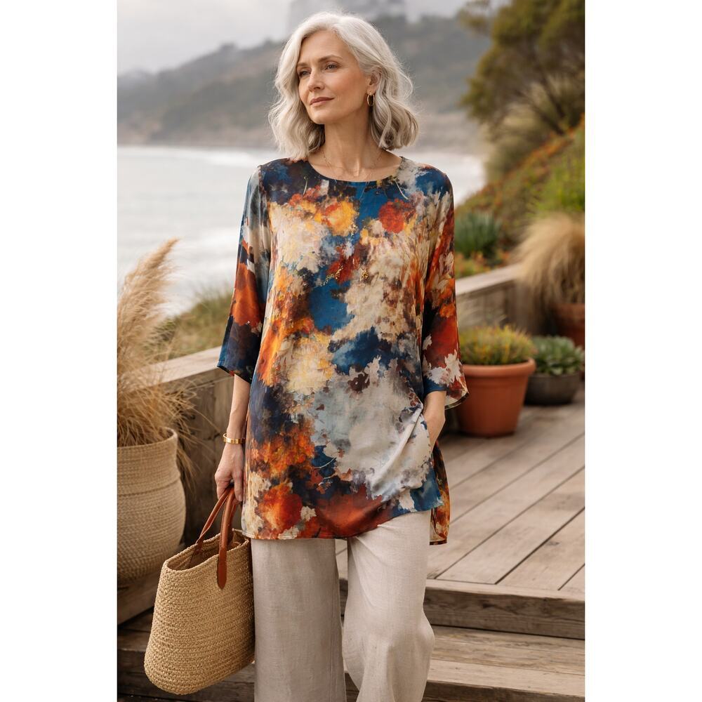 Bryn Walker Abstract Print Tunic / Mini Dress – Made in USA-Size XS